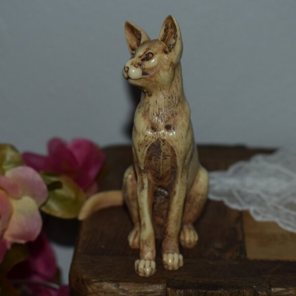 Vintage Antique Handmade Carved Small Mini 4inch Sphynx Cat Figure Decor - Picture 11 of 16